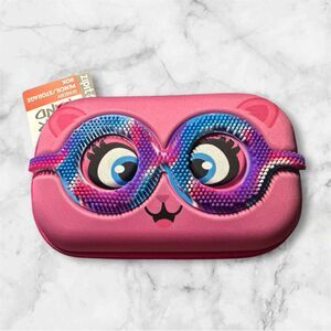 Zipit Hard Shell Pink Cat Face Sensory Pencil Storage Case Set‎ NWT